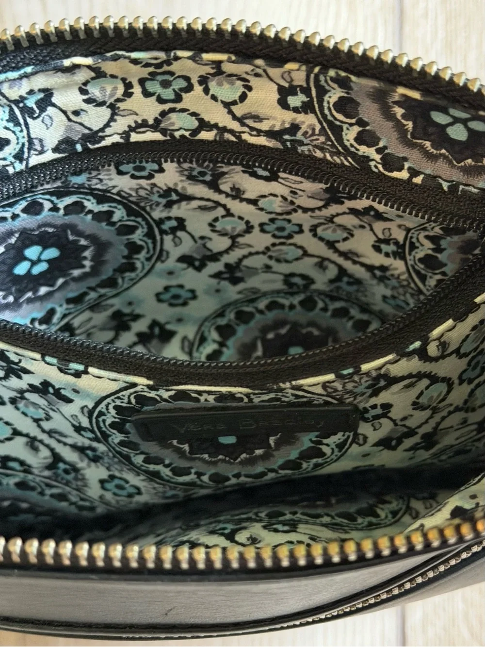 Vera Bradley Carry-All Black Quilted Leather Crossbody Purse